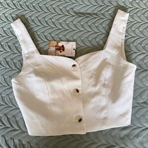 Sincerely Jules White Buttoned Tank Top